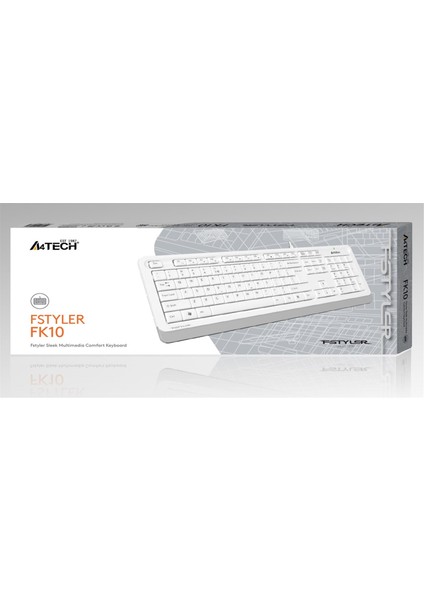 FK10 USB Kablolu Multimedia Klavye Beyaz