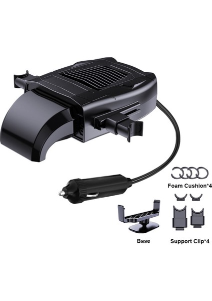 Taşınabilir Oto Kaloriferi, 12V Hızlı Isıtma Veya Soğutma Fanı ile 360 Derece Dönen Kafa, 2'si 1 Arada Buz Çözücü Isıtıcı Araba Için (Yurt Dışından) modelleri