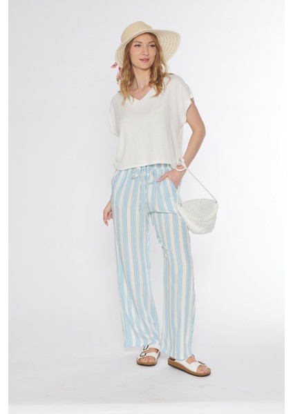 Keten Dokuma Kısa Kol Pijama Takımı Flz 88-121 modelleri