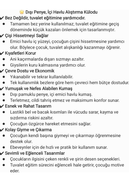 Çocuk Tuvalet Alıştırma Külodu 3'lü Set fiyatları