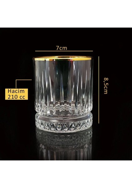 Altın Yaldızlı 210CC Su ve Viski Bardağı, Şık ve Özel Yılbaşı Hediyesi fırsatları