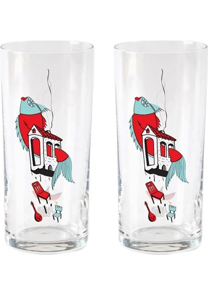 Beyaz Renkli Balık Temalı Kadeh Seti, Şık ve Kullanışlı 2'li Paket
