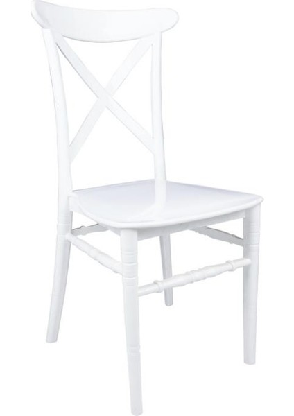 Silver Sandalye D Modeli (6 Adet) Beyaz