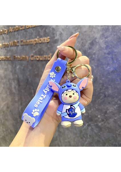 Yeni Çizgi Film Animasyon Stitch Serisi Yumuşak Kauçuk Anahtarlık Bebek Çantası Kolye Anahtarlık Küçük Hediye (Yurt Dışından)