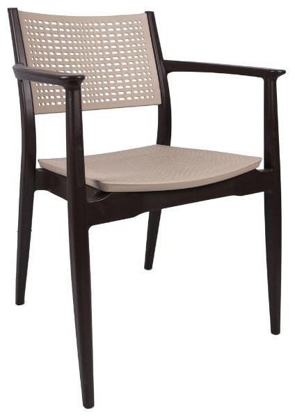 Irmak Çift Renk Koltuk (6 Adet) Gövde Kahverengi - Oturma/Sırt Çölbeji