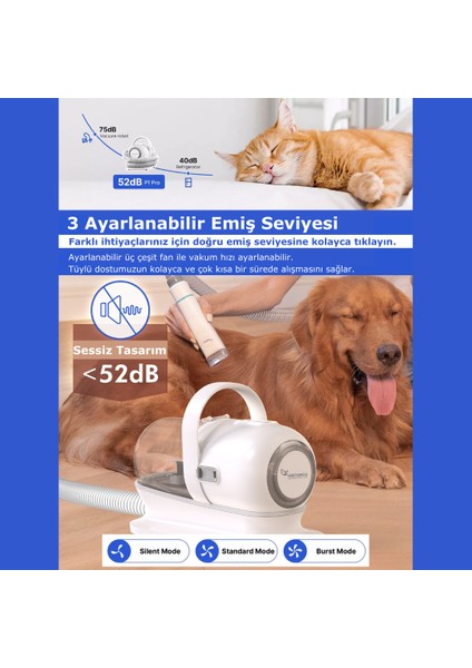 Tüy Tıraş Makinası Furminator / Vücut Pati Yüz Kulak Tarama Kesme / P1 Pro Düşük Desibel Kedi Köpek