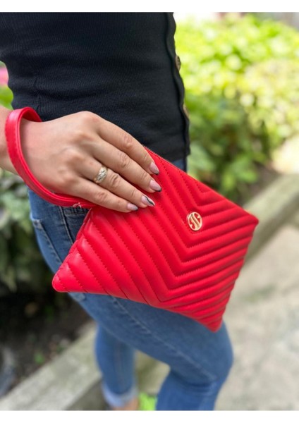 Kadın Suni Deri Ayarlanabilir Çapraz ve El Askılı Portföy, Clutch Çanta
