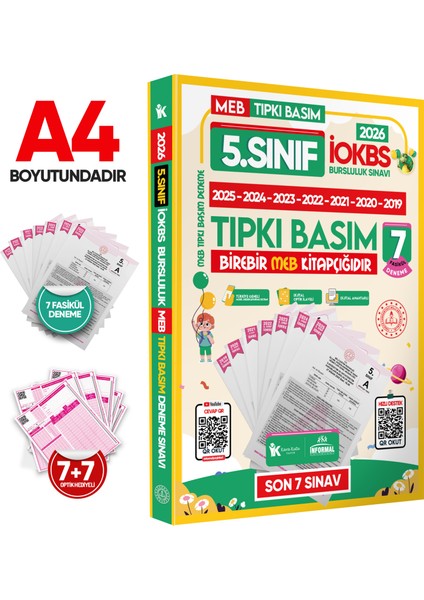 5. Sınıf Yeni Sistem Iokbs-Bursluluk Türkiye Geneli Kurumsal 8li Dijital Çözümlü Paket Deneme fiyatları