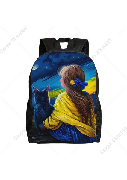 Ukrayna Bayrak Suluboya Resim Sırt Çantası Okul Çantaları Kolej Seyahat Çantaları 15 Inç Dizüstü Bilgisayar Unisex Polyester ile Zippercolor: 1/beden: 11.8X4.5X16.1 Inç (Yurt Dışından)