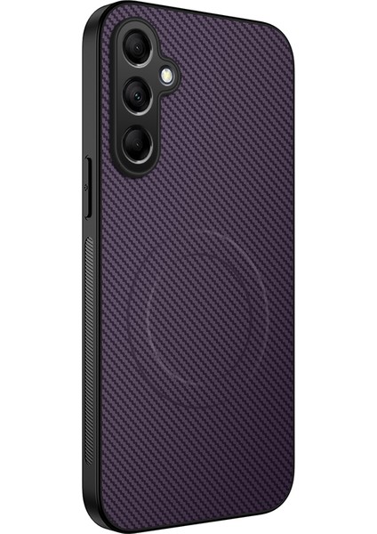 Samsung Galaxy S24 Karbon Fiber Dokulu Pc Tpu Telefon Kılıfı Magsafe ile Uyumlu (Yurt Dışından)