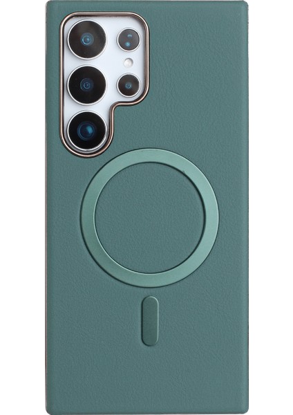 Samsung Galaxy S23 Ultra Elektroliz Pu + Tpu Telefon Arka Kapağı Magsafe ile Uyumlu (Yurt Dışından)