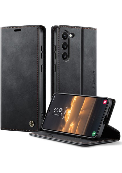 Samsung Galaxy S23 Plus Rfıd Engelleme Cüzdan Standı Dana Dokulu Deri Telefon Kılıfı (Yurt Dışından)
