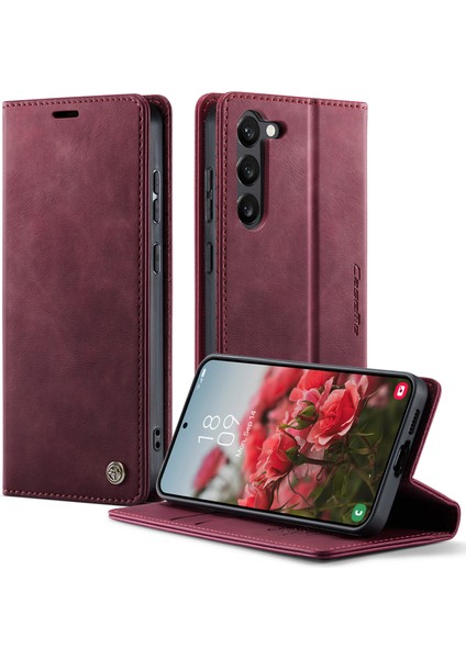 Samsung Galaxy S23 Plus Rfıd Engelleme Cüzdan Standı Dana Dokulu Deri Telefon Kılıfı (Yurt Dışından)