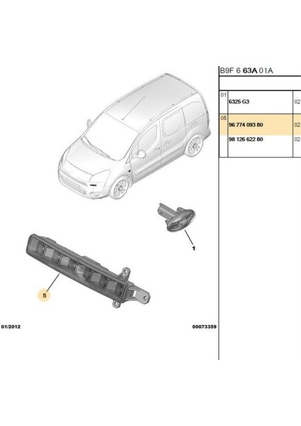 Gunduz Farı 107 Partner Tepe(Içi Beyaz) 9677409380