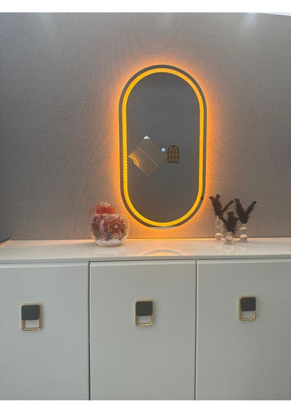 Oval Dokunmatik LED Işıklı Duvar Aynası