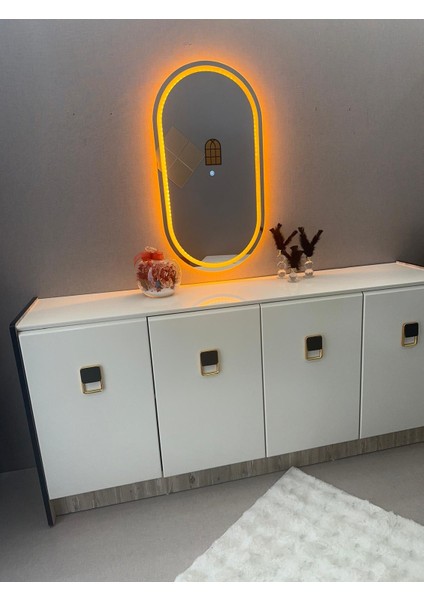 Oval Dokunmatik LED Işıklı Duvar Aynası fiyatları