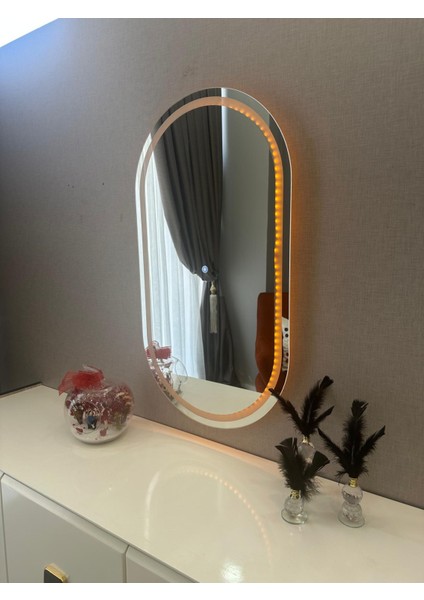 Oval Dokunmatik LED Işıklı Duvar Aynası fırsatları