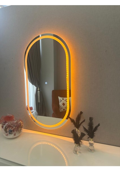 Oval Dokunmatik LED Işıklı Duvar Aynası indirimleri