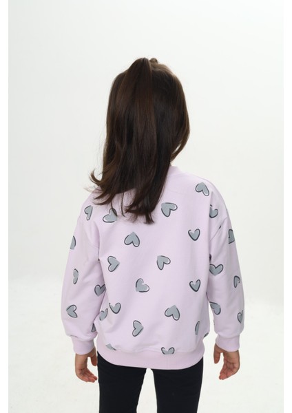 Kız Çocuk Love Kalp Baskılı Sweatshirt fırsatları