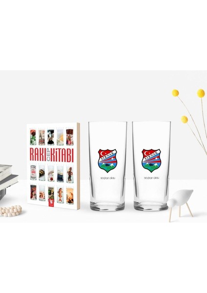 Renkli Şırnak Tasarımlı Ikili Rakı Bardağı ve Cep Kitabı Hediye Seti