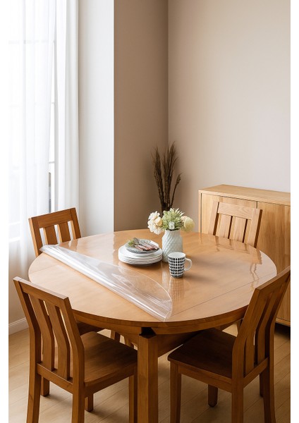 Yuvarlak Şeffaf Kalın Masa Örtüsü 1,4 mm | Pvc Kaymaz Silinebilir Örtü fiyatları