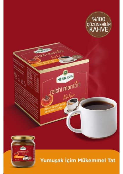 Mesir- i Şifa Reishi Mantarlı Kahve Bitkisel Karışımlı Çözünebilir Kahve 75G modelleri