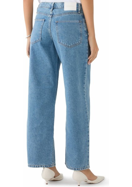 Denim Avril Mid Slouchy Wide Leg Kadın Kot Pantolon