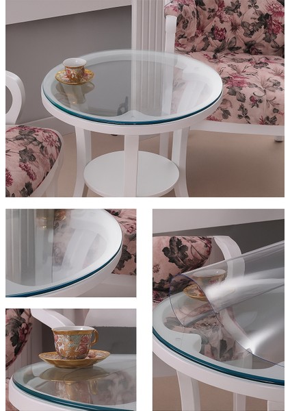 Yuvarlak Şeffaf Kalın Masa Örtüsü 1,4 mm | Pvc Kaymaz Silinebilir Örtü modelleri