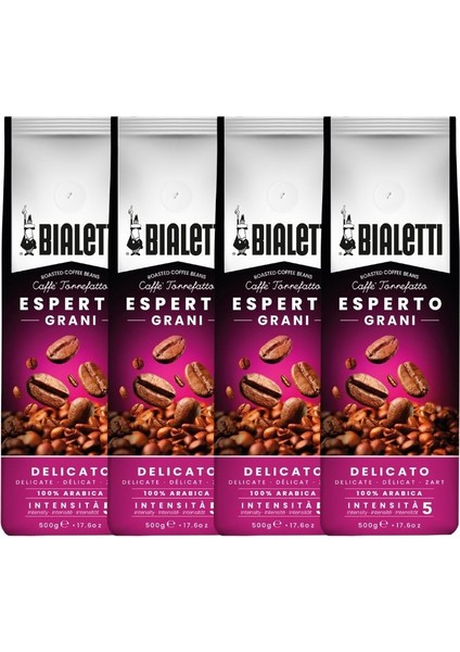 4 Adet Delicato 500 gr Çekirdek Kahve