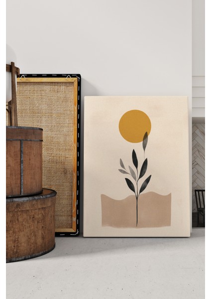 Minimalist Zeytin Dalı Kanvas Tablo
