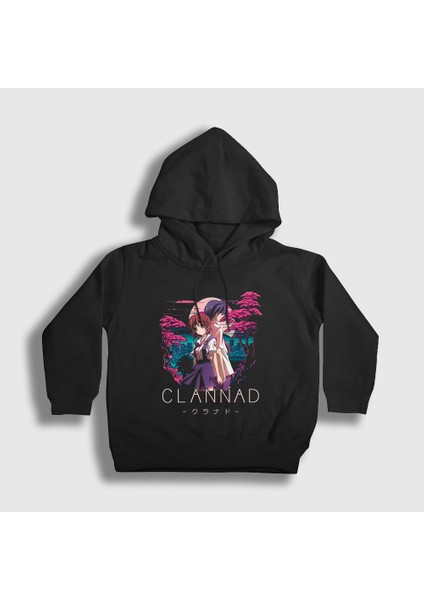 Unisex Çocuk Siyah Tomoya Nagisa Anime Clannad Kapüşonlu Sweatshirt