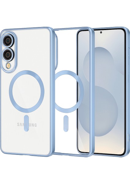 Samsung Galaxy S25 Edge Için Magsafe ile Uyumlu Kılıf Kamera Lensli Korumalı Şeffaf Silikon Kapak