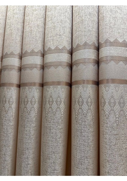 Nivemeshome Damla FT614337 V-101 Krem 1/3 Sık Pileli Fon Perde Apm indirimleri