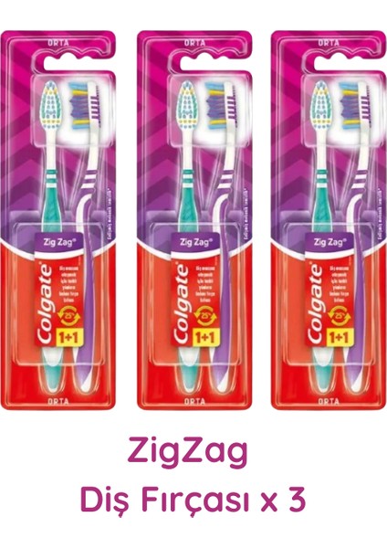 Zigzag Diş Fırçası 1+1 3 Adet fiyatları