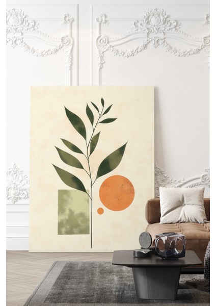 Minimalist Geometrik Bitki Kanvas Tablo