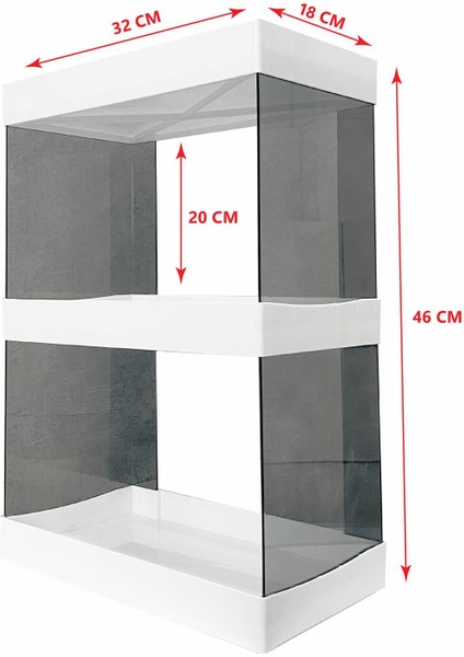 Çok Amaçlı Iki Katlı Makyaj ve Takı Düzenleyici Raf Seti Siyah modelleri