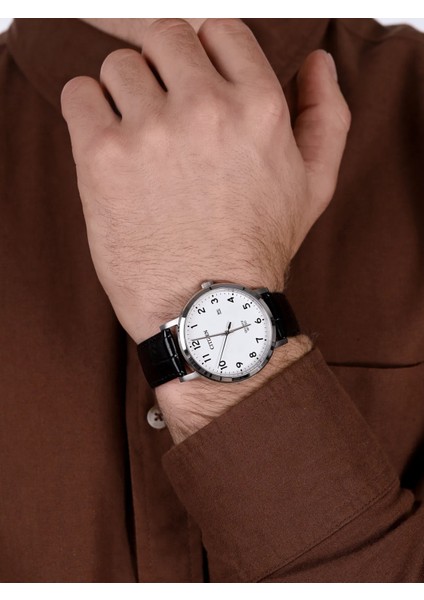 BI5070-06A Quartz Deri Kordonlu Klasik Gümüş Erkek Kol Saati modelleri