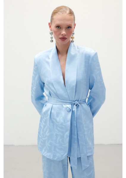 Jakar Saten Ceket - Mavi fiyatları