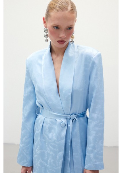 Jakar Saten Ceket - Mavi indirimleri