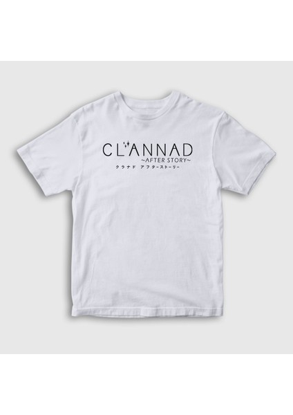 Unisex Çocuk Beyaz Logo Anime Clannad After Story T-Shirt