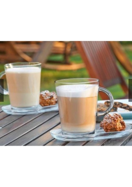 Turuncu Renkli Servis Takımı: 2 Kupa ve 2 Tabak, Şık ve Kullanışlı Set