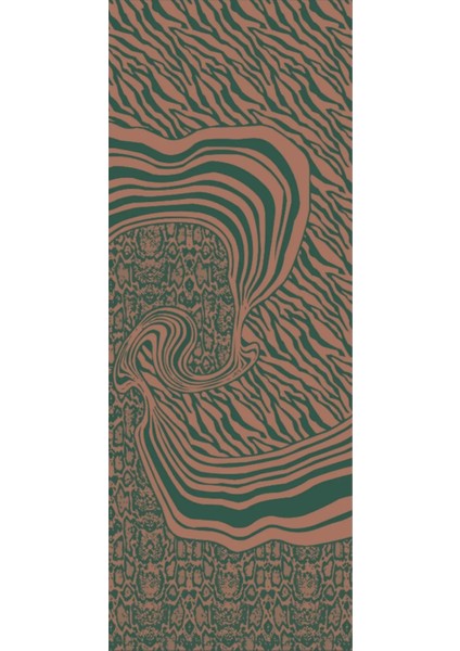 Riad Desen Çift Taraflı Şal Zümrüt-Kayısı