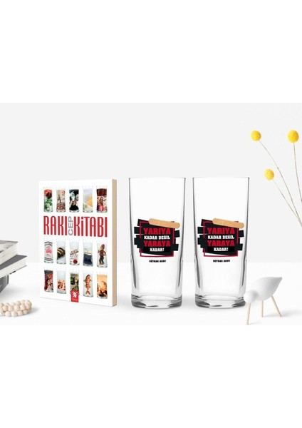 Renkli Baskılı Ikili Rakı Bardağı ve Cep Tasarımı, Kişiye Özel, Şık ve Eğlenceli