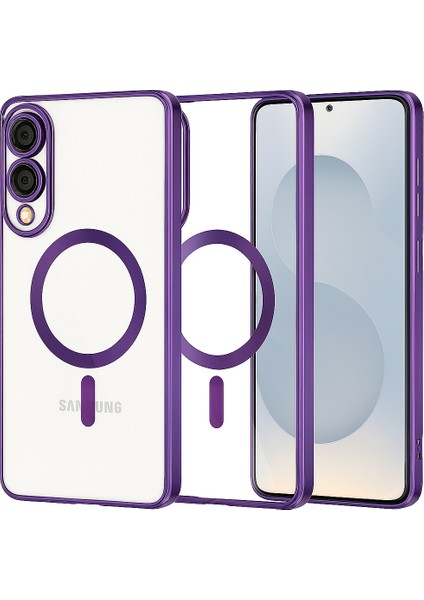 Samsung Galaxy S25 Edge Için Magsafe ile Uyumlu Kılıf Kamera Lensli Korumalı Şeffaf Silikon Kapak