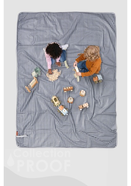 Proof Sıvı Geçirmez 140X200 cm Bebek Çocuk Oyun Etkinlik Aktivite Beslenme Örtüsü Dama Denim