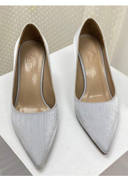 0000025 Renk: Gümüş Gri Kadın Stiletto Günlük Ayakkabı