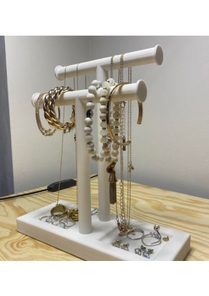 Beyaz Aksesuar ve Organizer Standı, Şık ve Pratik Düzenleyici Modül