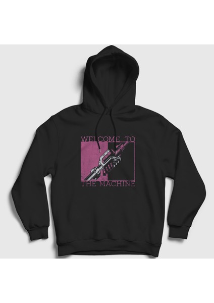 Unisex Siyah Welcome To The Machine Pink Floyd Kapüşonlu Sweatshirt