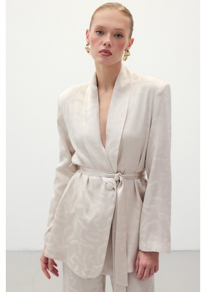 Jakar Saten Ceket - Bej modelleri