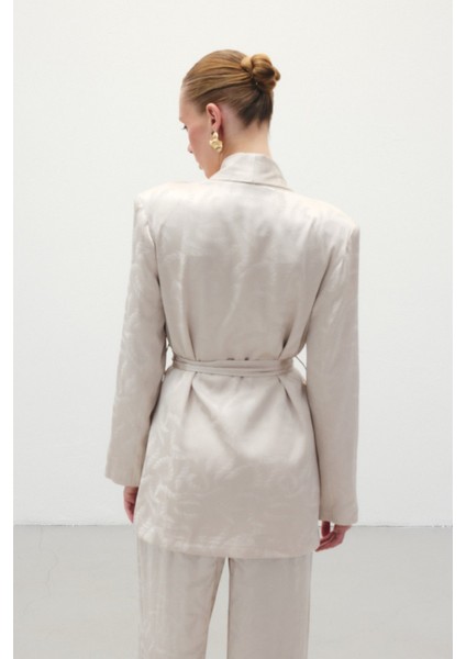 Jakar Saten Ceket - Bej indirimleri